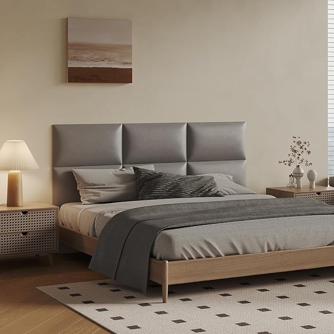 Cómo decorar un cuarto pequeño con cabecero flotante de madera